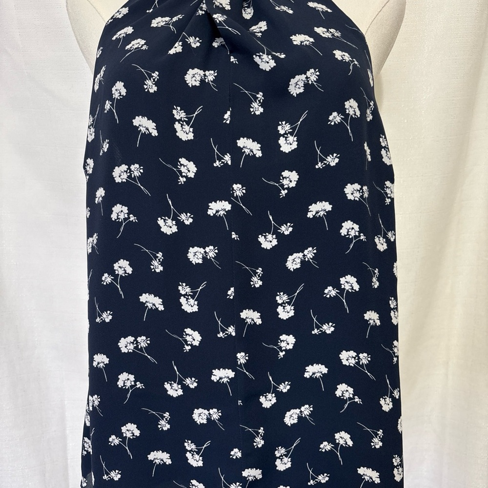 Ann Taylor Factory Navy Floral Blouse